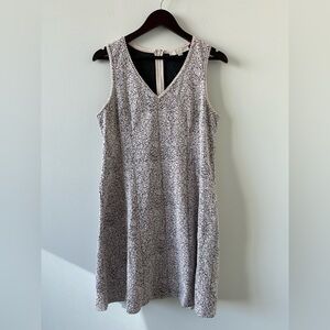 LOFT Floral Print Textured A-Line Dress